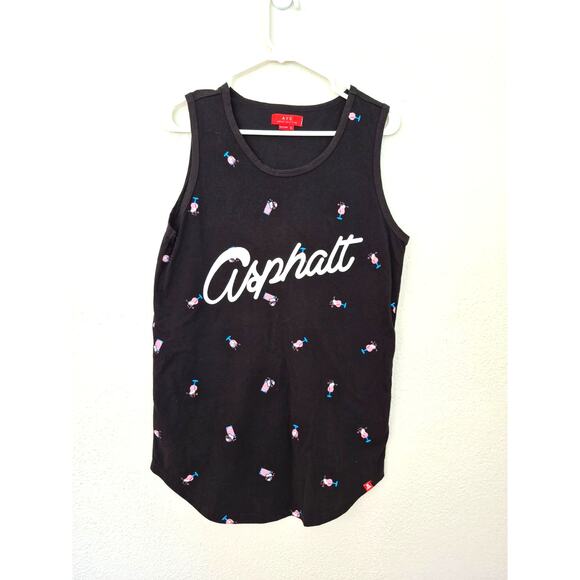 Asphalt Yacht Club Other - Asphalt Yacht Club Mens Tank Size S Black Pink Cocktail Theme Colorful Summer